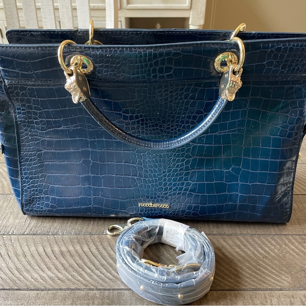Blue Roccobarroco Embossed Women's Bag - Excellent Condition- No stains or wear